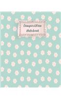 Composition Notebook: Wide Ruled Blank Lined 7.5 x 9.25 Book White 110 pages(2 Soft Hearts)