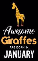 Awesome Giraffes Are Born in January: Giraffe Writing Notebook, African Animal, Birthday Wish Book, Draw and Write Journal, Blank 6x9 Ruled, Planner, Organizer, Diary for Girls, Women