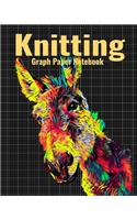 Knitting Graph Paper Notebook: 4:5 Ratio Knitter's Journal, With Colorful Donkey Cover, 120 Pages, 8 x 10 inches / 20.3 x 25.4 cm