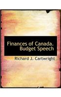 Finances of Canada. Budget Speech