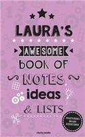 Laura's Awesome Book Of Notes, Lists & Ideas: Featuring brain exercises!(English)