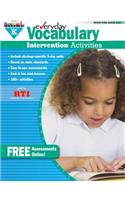 Everyday Vocabulary Intervention Activities for Grade K Teacher Resource