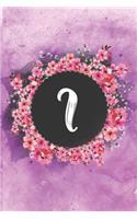 Cherry blossom flowers letter I journal