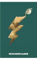Wochenplaner: Kaffee-Kraft DIN A5 florales Inlay - Wochenkalender 52 Wochen für Kaffee-Freaks (Meeresgrün)