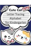 Cute Cat Trace Letters alphabet for kindergarten