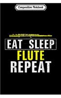 Composition Notebook: Vintage Eat Sleep Flute Repeat Funny Music Orchestra Gift Journal/Notebook Blank Lined Ruled 6x9 100 Pages