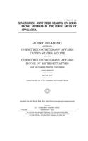 Senate-House joint field hearing on issues facing veterans in the rural areas of Appalachia