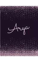 Arya: Arya Attractive journal: pink and black sparkly designer notebook. Arty stylish girls stylish journals. Girls notebooks