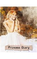 Princess Diary: 110 Lined Journal Pages / Notebook / Diary / 8x10/ White Ball Gown