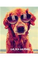 Golden Journal: 8 x 10 inch dog journal, Golden Retriever, college ruled lined notebook, 150 pages