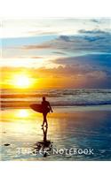 Surfer Notebook: 7.44 X 9.69 Inch, Story Paper for Kids, Composition Book for Kids, 150 Pages