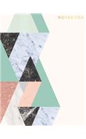Notebook: Beautiful Pastel Graphic Style Marble Look with Gold Lettering 150 College-Ruled Lined Pages 8.5 X 11(4 Graphic Marble Collection)