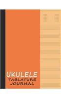 Ukulele Tablature Journal: Tabs Workbook for Composing Music - Plain Orange