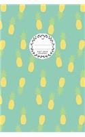 Dot Grid Journal: 6 X 9 Notebook for Bullet Journaling, Lettering, Art Notes Full Page Dotted Grid Planner 110 Pages Cute Pineapple