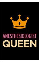 Anesthesiologist Queen: Blank Lined Novelty Office Humor Themed Notebook to Write In: With a Versatile Wide Rule Interior: Pink and Orange Cover