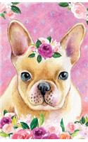 Bullet Journal for Dog Lovers Fawn French Bulldog in Flowers: Graph Design - 162 Numbered Pages with 150 Graph Style Grid Pages, 6 Index Pages and 2 Key Pages in Easy to Carry 5.5 X 8.5 Size