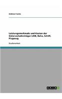 Leistungsmerkmale und Kosten der Güterverkehrsträger LKW, Bahn, Schiff, Flugzeug