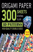 Origami Paper 300 sheets 3D Patterns 6" (15 cm): Double-Sided Origami Sheets with 12 Different Designs (Instructions for 12 Projects Included)