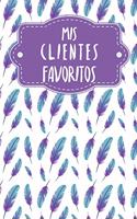 Mis clientes favoritos: Cuaderno a completar para grabar conversaciones con (nuevos) clientes - Motivo: Plumas
