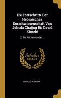 Fortschritte Der Hebraischen Sprachwissenschaft Von Jehuda Chajjug Bis David Kimchi