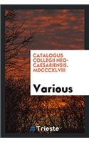 Catalogus Collegii Neo-Caesariensis. MDCCCXLVIII