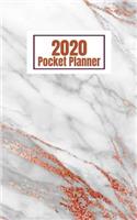 2020 Pocket Planner: Yearly Calendar & Weekly Planner with Password Log, Journal Pages, To Dos & Notes Marble Design