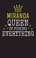 MIRANDA - Queen Of Fucking Everything: Blank Quote Composition Notebook College Ruled Name Personalized for Women. Writing Accessories and gift for mom, wife, girlfriend, daugther, sister