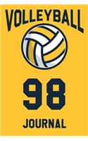 Volleyball Journal 98: Volleyball Notebook Number #98 Personalized Gift