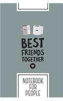 Notebook for People: Lined Journal with Toiletpaper Best friends Heart Design - Cool Gift for a friend or family who loves happiness presents! - 6x9" - 180 White lined p