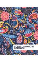 Cornell Grid Notes Notebook: Pretty Blue Paisley Grid Notebook Supports a Proven Way to Improve Study and Information Retention.(1 Cornell Grid Notes Notebook)