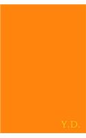 Y.D.: Gold On Dark Orange Fashion Color Monogram Personalized Notebook With Two Initials. Matte Soft Cover Professional Style with120 Blank Lined Pages