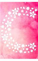 C: Initial Monogram Pink Watercolor Flower Notebook Floral Dot Grid Writing and Point Matrix Notes Journal Organize for Women and Teens(3 Floral Letter Pink Monogram Diary Journals)