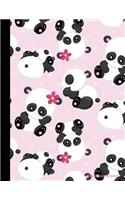 Cute Panda Notebook: Blank College Ruled Panda Journal for Gifts or School Supplies, Standard Letter Size, 100 Pages