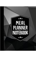 Meal Planner Notebook: Weekly Meal Planner Book - 50 Weeks Special Menu Record (Black Geometric)