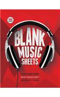 Blank Music Sheets: 12-Staff Music Composition Notebook - Headphone Cover [Red Theme]