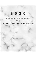 2020 Academic Planner for Market Research Analysts: 8.5x11" 2020 Weekly And Monthly Marble Academic Calendar With Yearly Planner