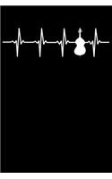 Cellist Notebook: Cello Heartbeat 6 x 9 Lined Ruled Journal Gift for Cellists And Cello Lovers (108 Pages)
