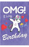 Omg It's My 18.Th Birthday: Dabbing Unicorn Notebook Journal Diary 110 Lined Pages