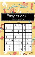 Easy Sudoku: Sudoku Puzzle Game for Beginers with Lion Fishing Seamless Cover