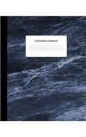 Composition Notebook: College Ruled Blank Lined Notebook Journal for School Writing Notes Dark Navy Blue Marble