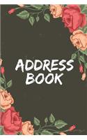 Address Book: Small Address Book - 6"x9" Alphabetical With Tabs (Rose Frame Design) - For Record 300+ Contact and Address: Small Address Book