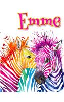 Emme: Personalized Book with Name, Notebook, Journal, Diary, 105 Lined Pages, 8 1/2" x 11"