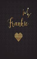 Frankie: Personalized Black XL Journal with Gold Lettering, Girl Names/Initials 8.5x11, Journal Notebook with 110 Inspirational Quotes, Journals to Write in 