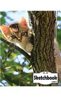 Sketchbook: cat: 120 Pages of 8" x 10" Blank Paper for Drawing, Doodling or Sketching (Sketchbooks)