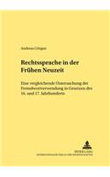 Rechtssprache in Der Fruehen Neuzeit