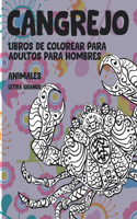 Libros de colorear para adultos para hombres - Letra grande - Animales - Cangrejo