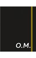 O.M.: Classic Monogram Lined Notebook Personalized With Two Initials - Matte Softcover Professional Style Paperback Journal Perfect Gift for Men and Women