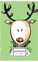 Notebook: Dot-Grid Journal, 122 Pages 5.5x8.5 Winter Christmas Deer