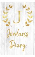 Jordan's Diary: Personalized Diary for Jordan / Journal / Notebook - J Monogram Initial & Name - Great Christmas or Birthday Gift