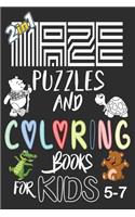 Maze And Coloring Book For Kids 5-7